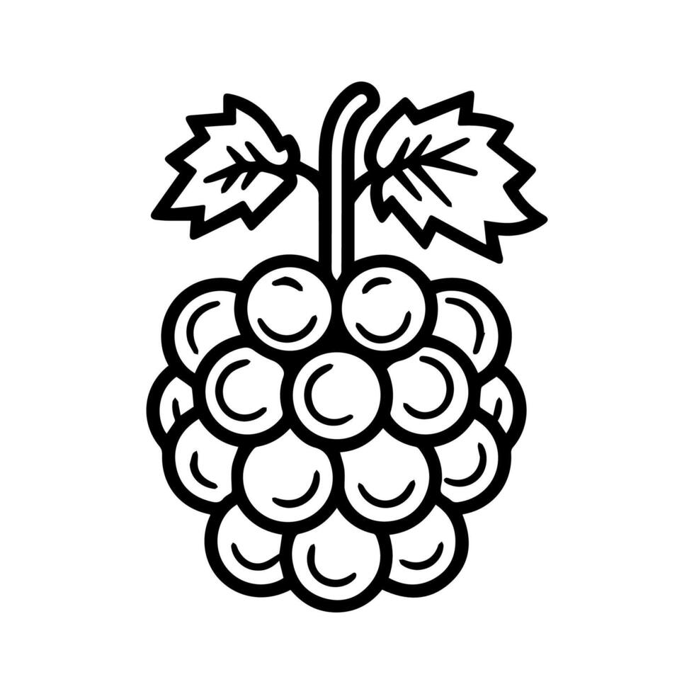 berry icon or modern line symbol. line art and icon design with bold outline. Black and white Pixel Perfect minimalistic symbol isolated white background. Silhouette simple thin sign vector
