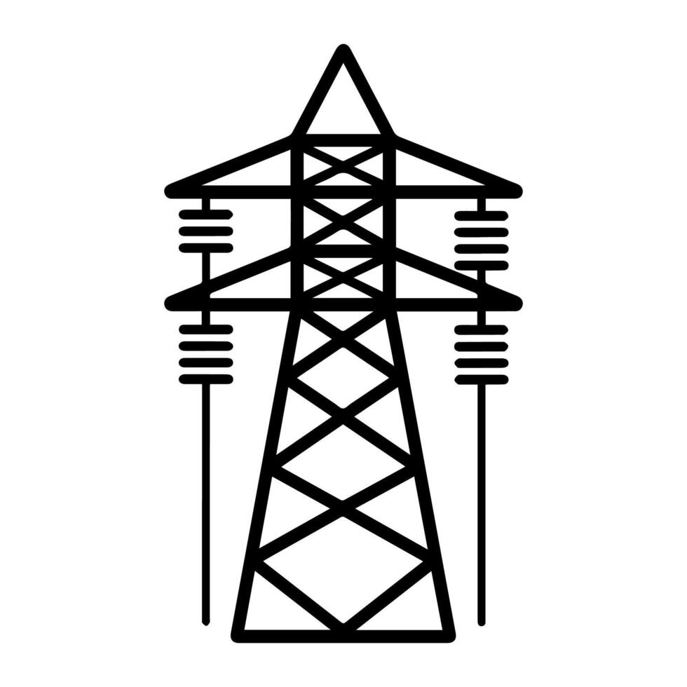 electricity icon or modern line symbol. line art and icon design with bold outline. Black and white Pixel Perfect minimalistic symbol isolated white background. Silhouette simple thin sign vector