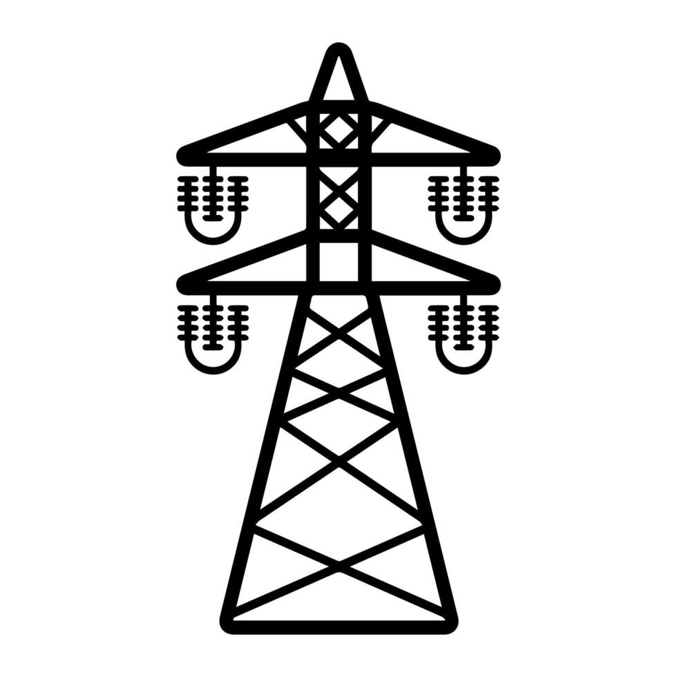 electricity icon or modern line symbol. line art and icon design with bold outline. Black and white Pixel Perfect minimalistic symbol isolated white background. Silhouette simple thin sign vector