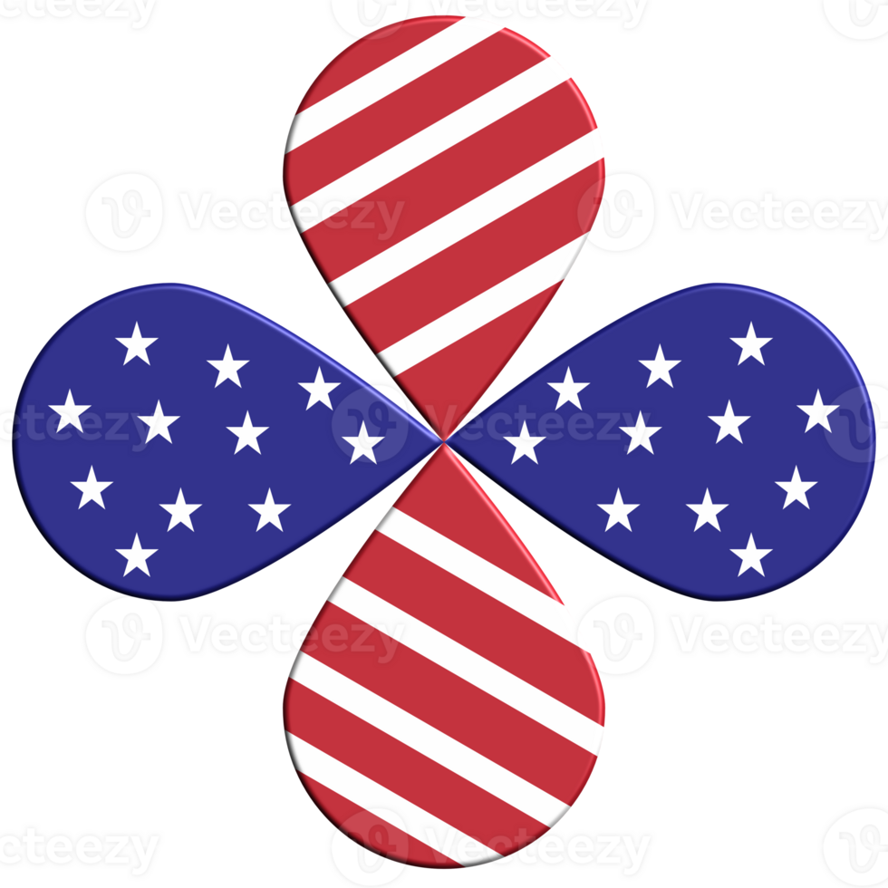 A flower shape and color America flags png