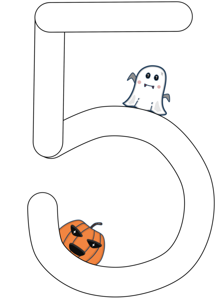number in Halloween day theme png
