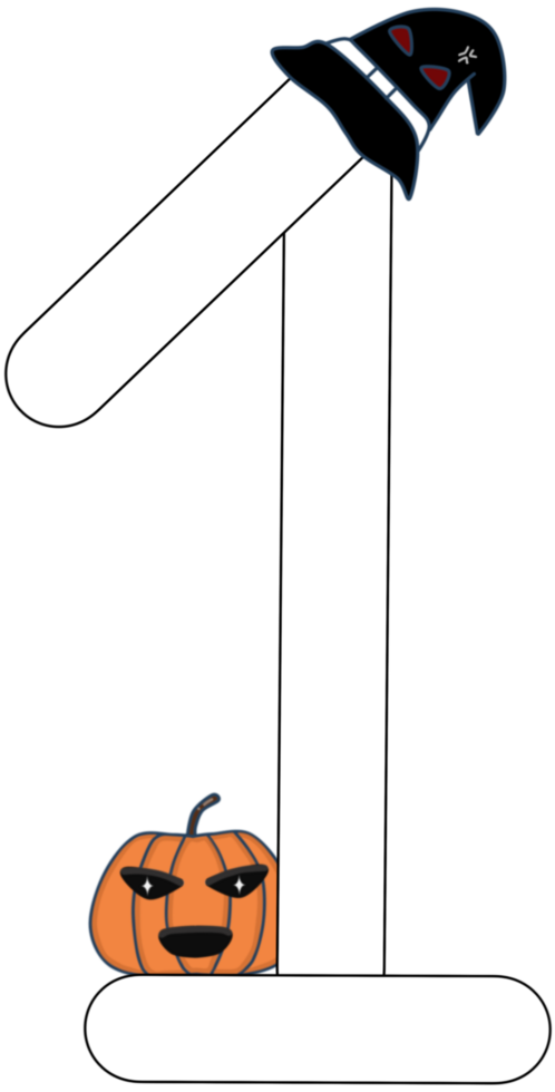number in Halloween day theme png