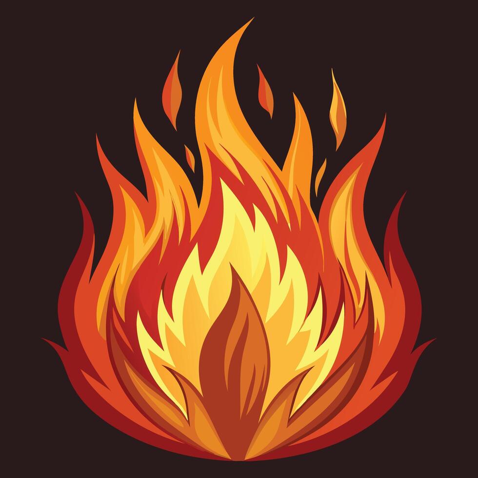fire flames set vector