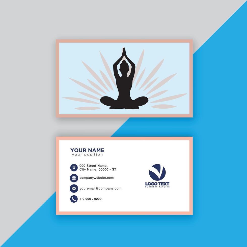 Print yoga business card templates for your business. vector