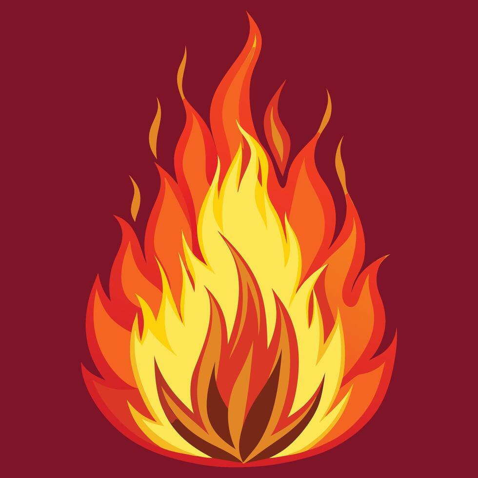 fire flames set vector