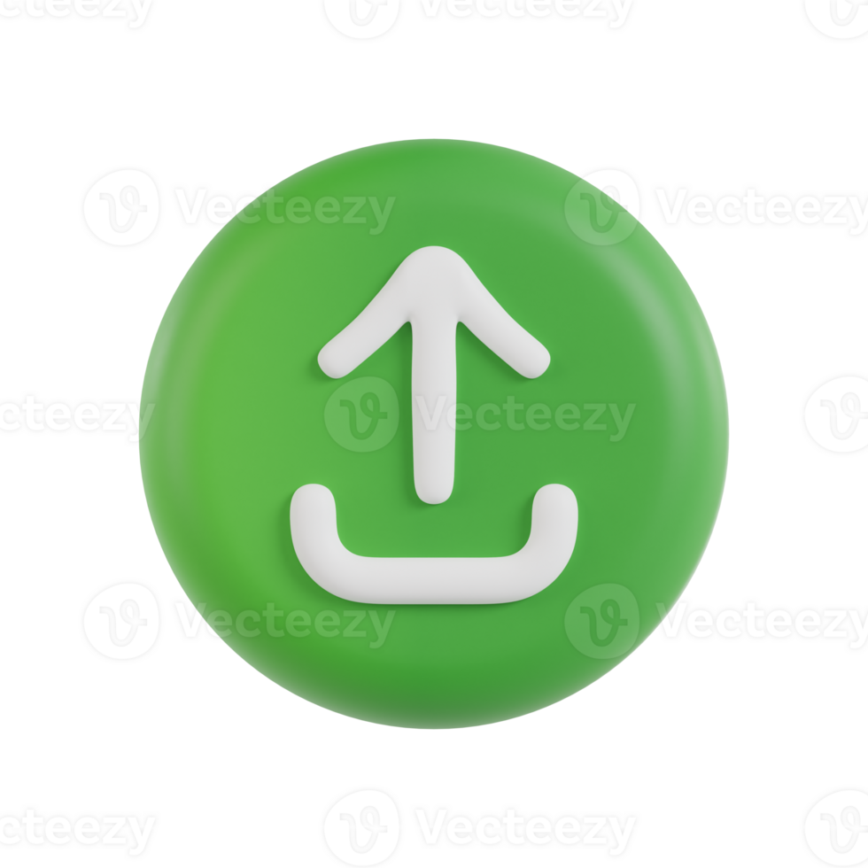 Upload 3D Icon. 3D Upload Button for Web png