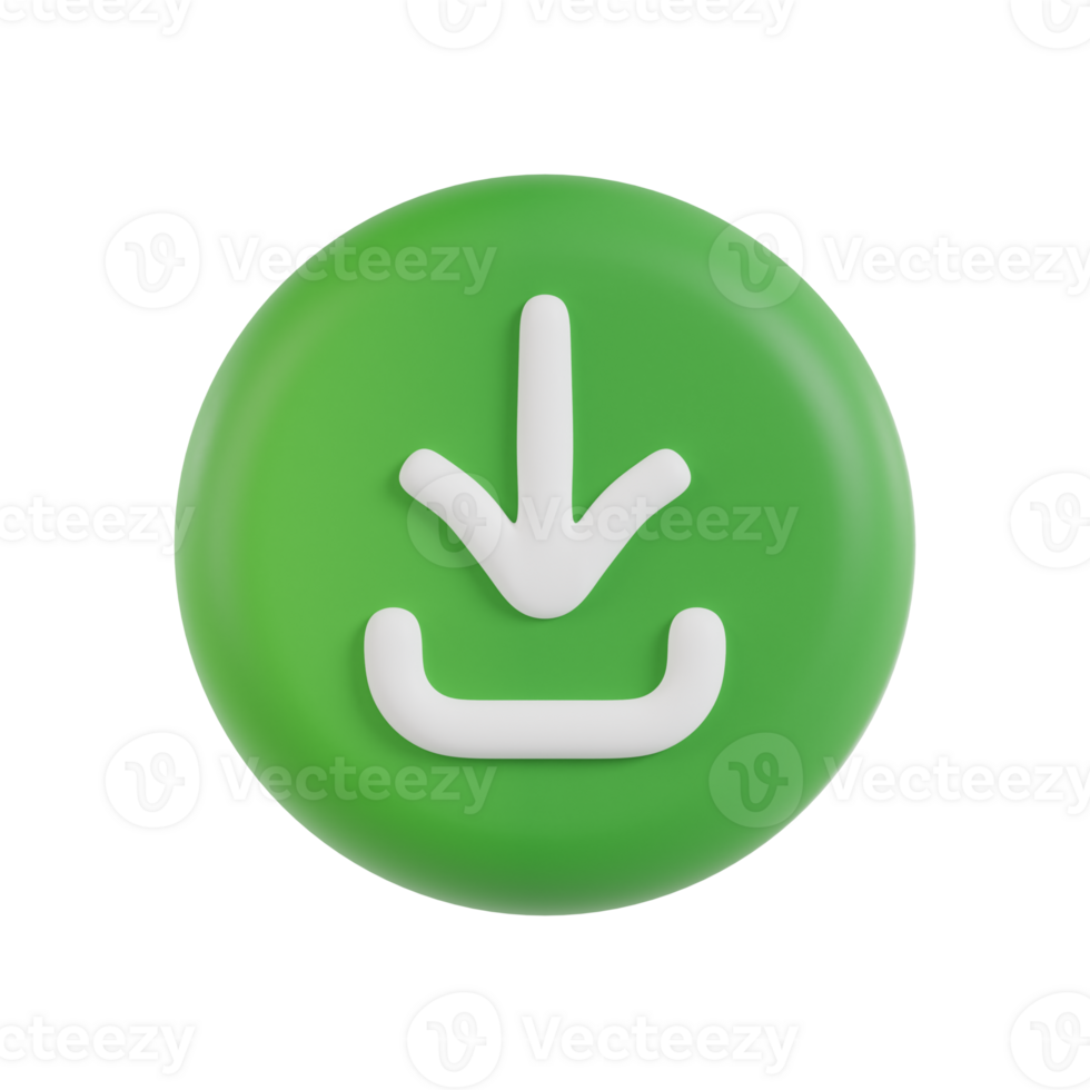 Download 3d Icon. 3D Download Button for Web png
