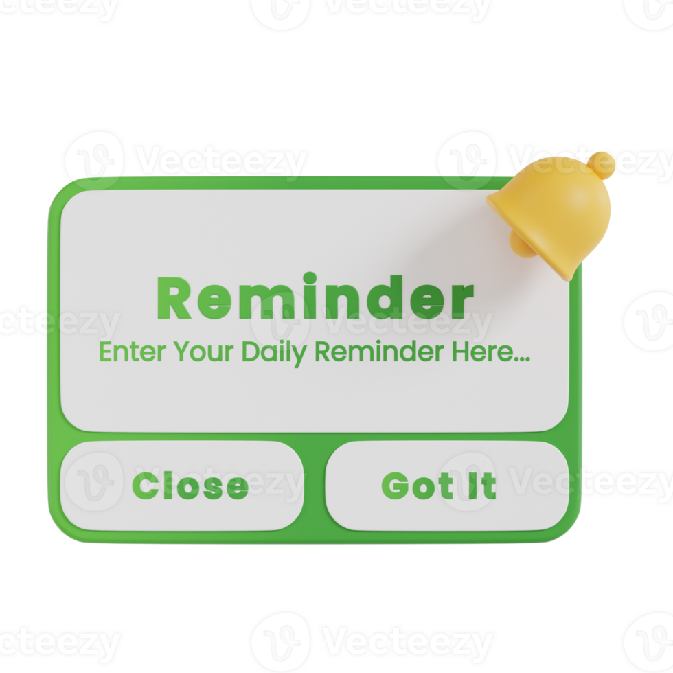 reminder button 3d icon. reminder web button png