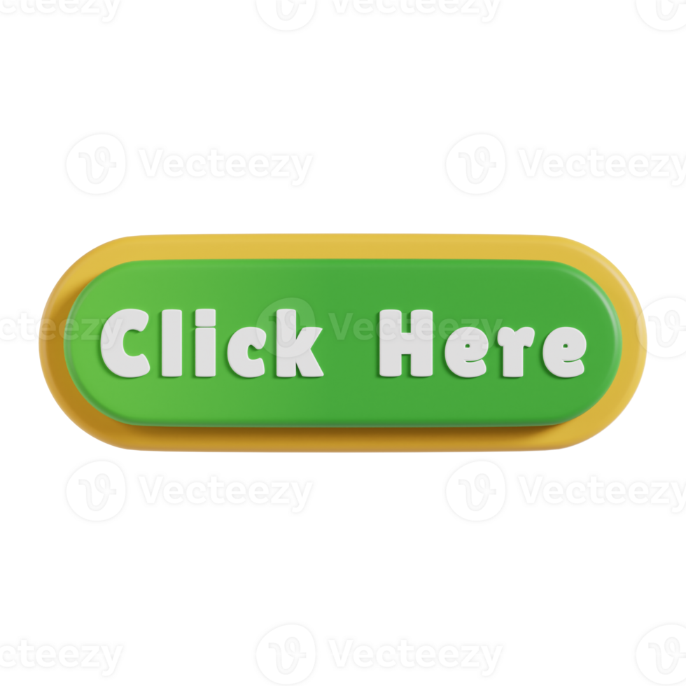 Click here button 3d icon. click here square 3d push button png
