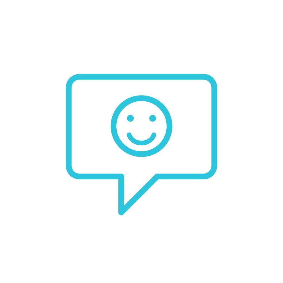 Smiley Customer feedback emoji icon. Isolated on white background. From blue icon set vector