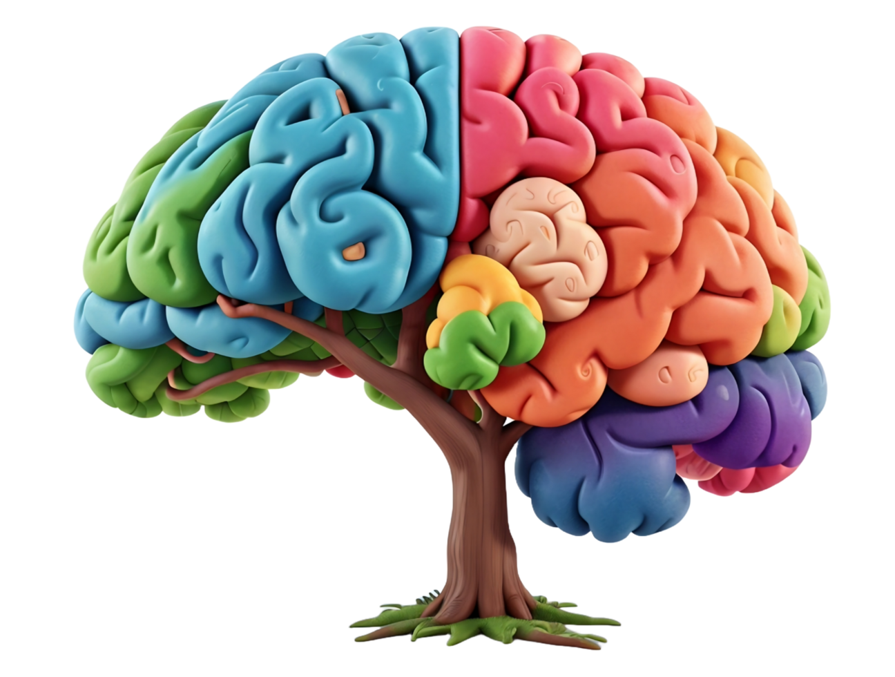 Human brain tree. A tree make by human brain concept. png