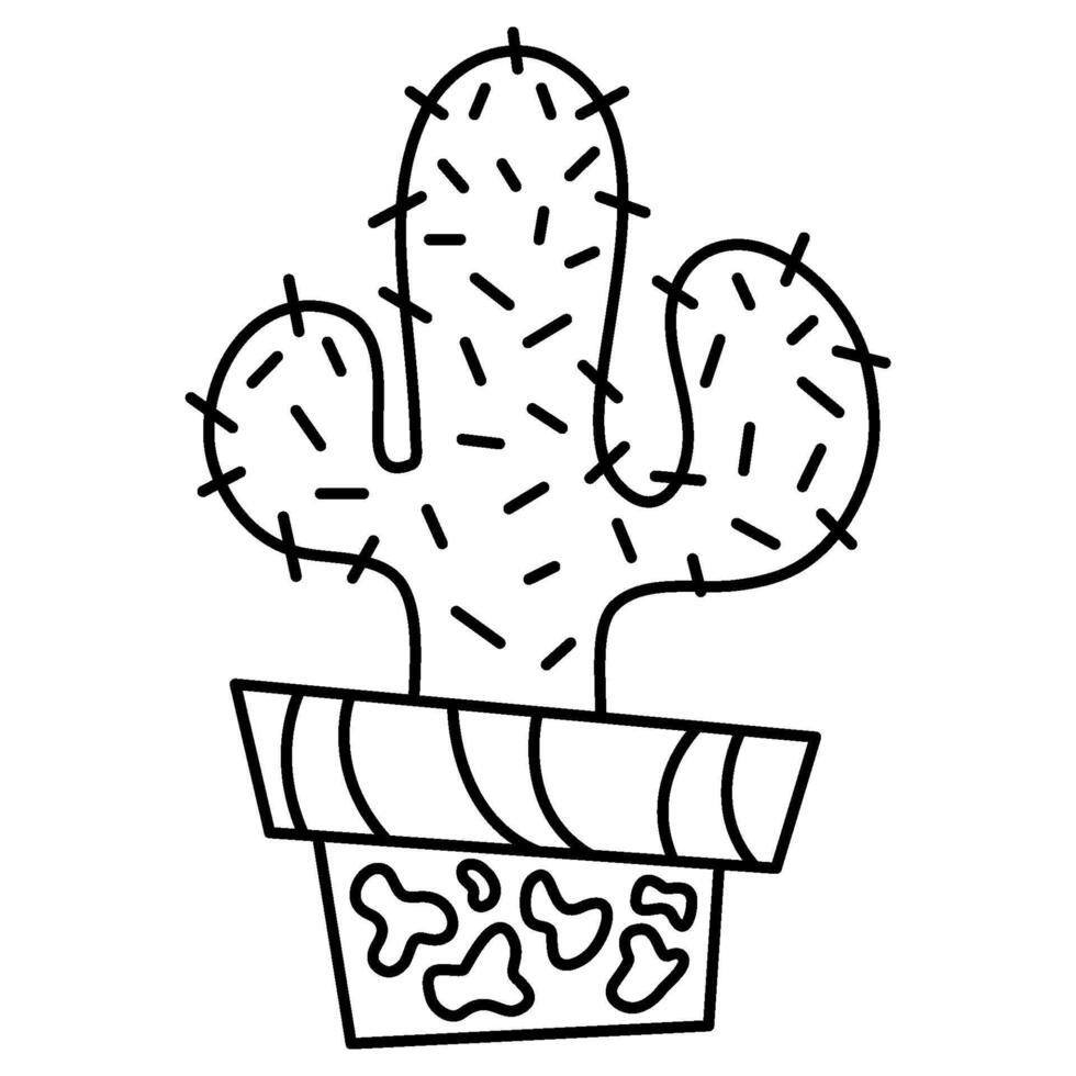 Decorative illustrated cactus in a pot illustration graphic element vector