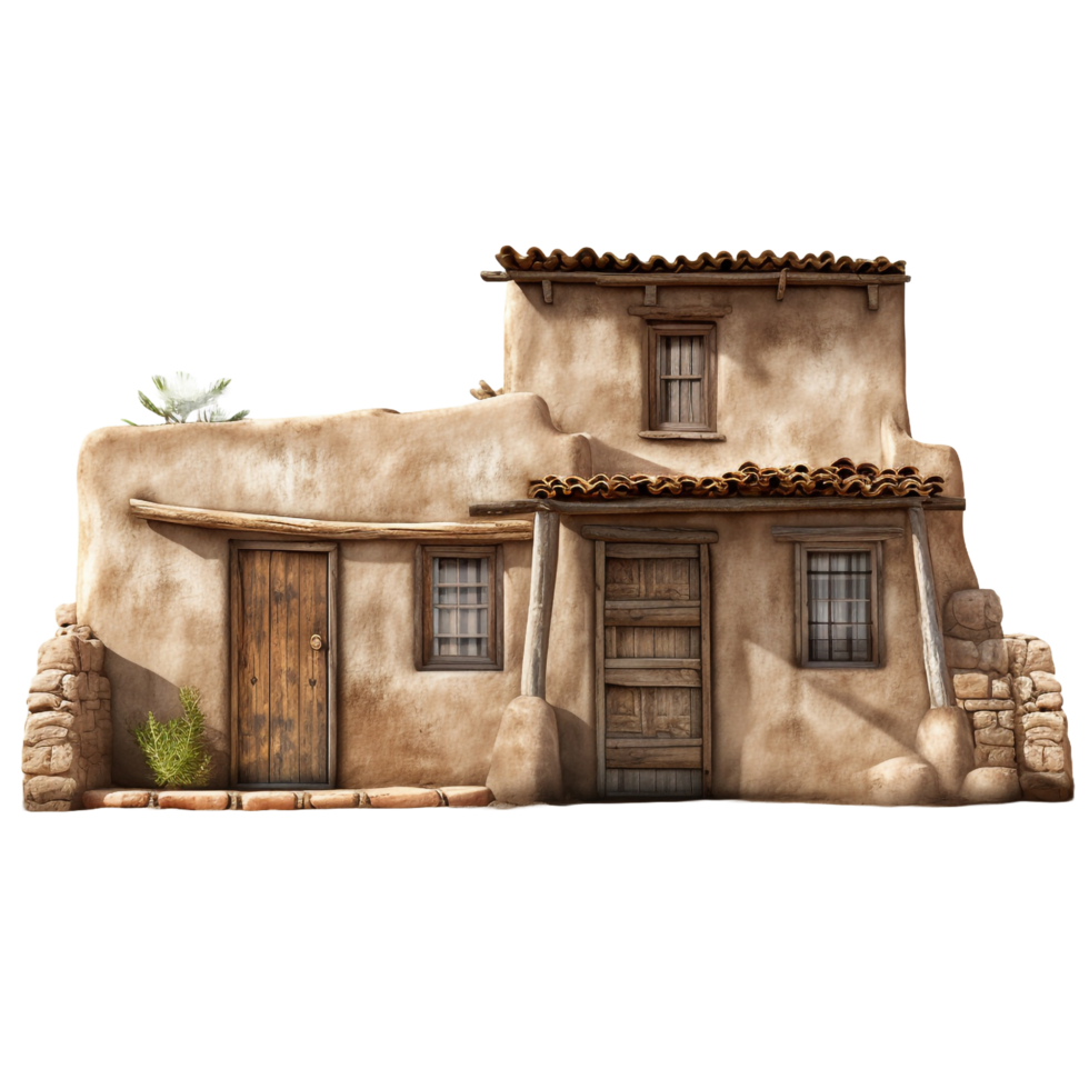 Adobe house isolated on transparent background png