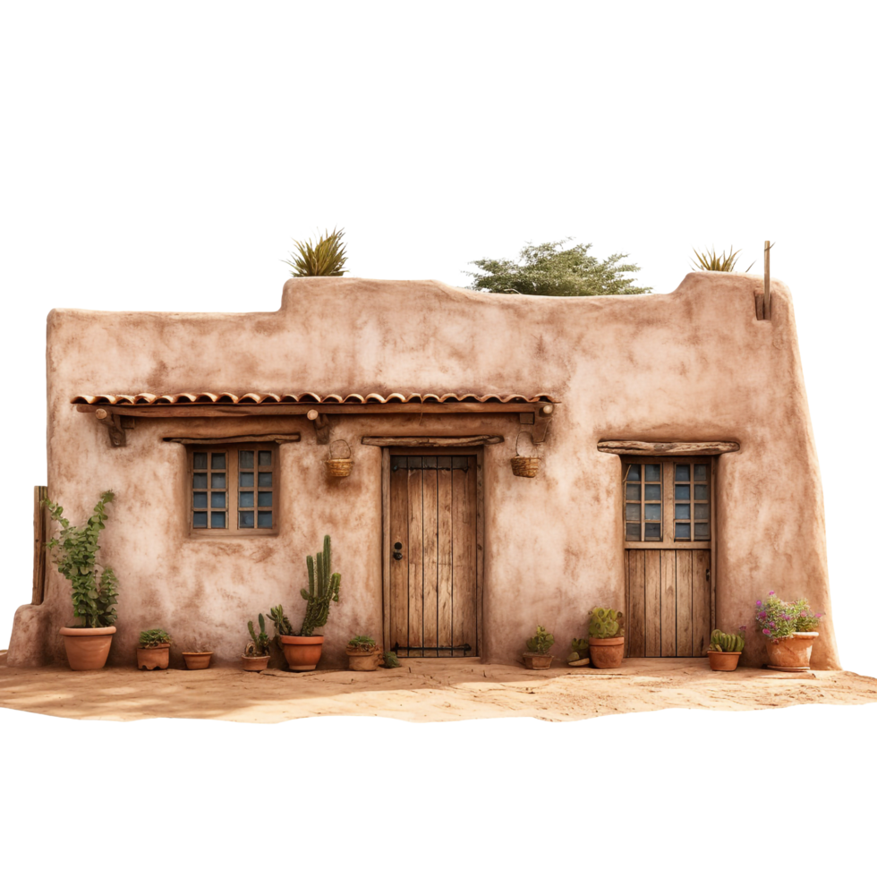 Adobe house isolated on transparent background png