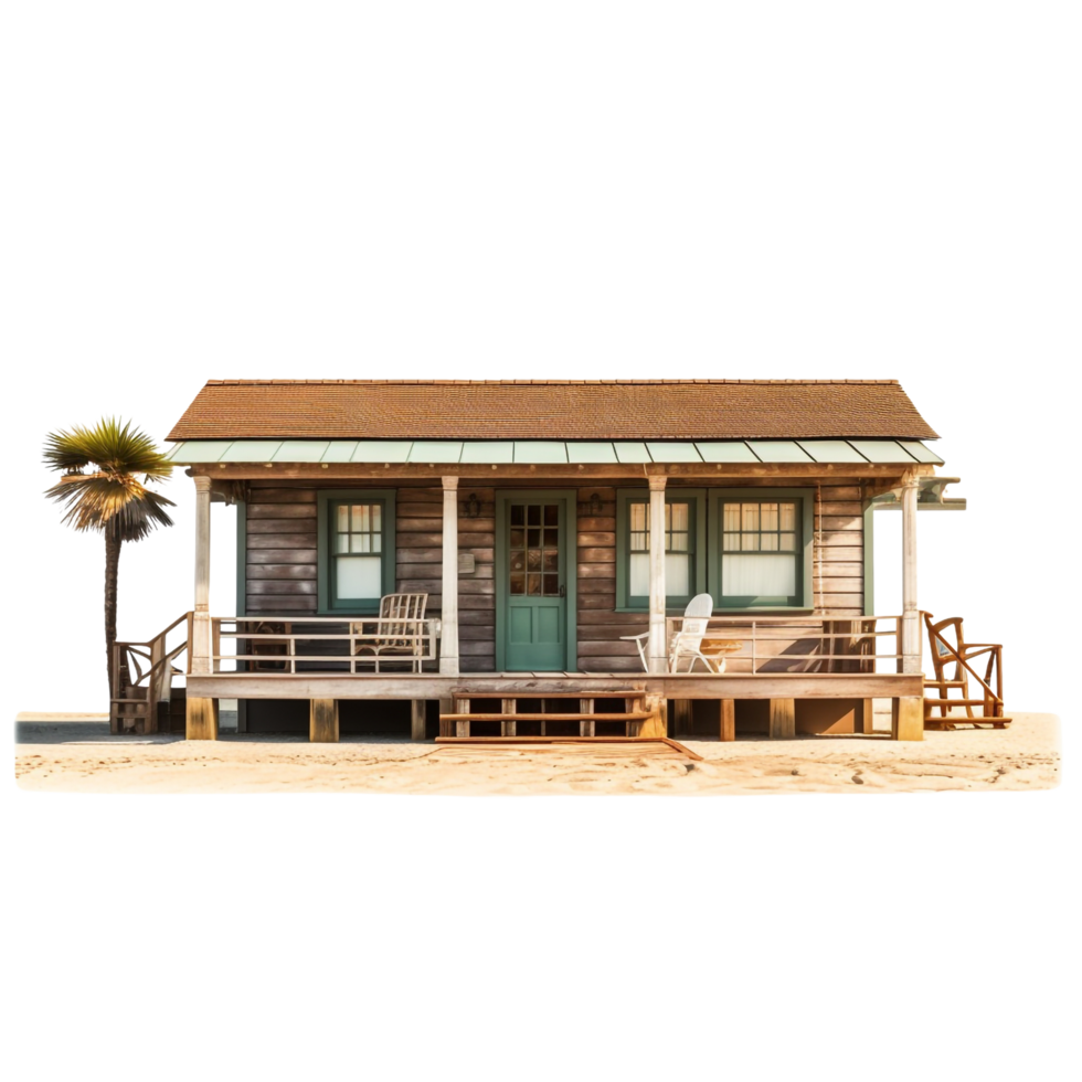 Bungalow house isolated on transparent background png