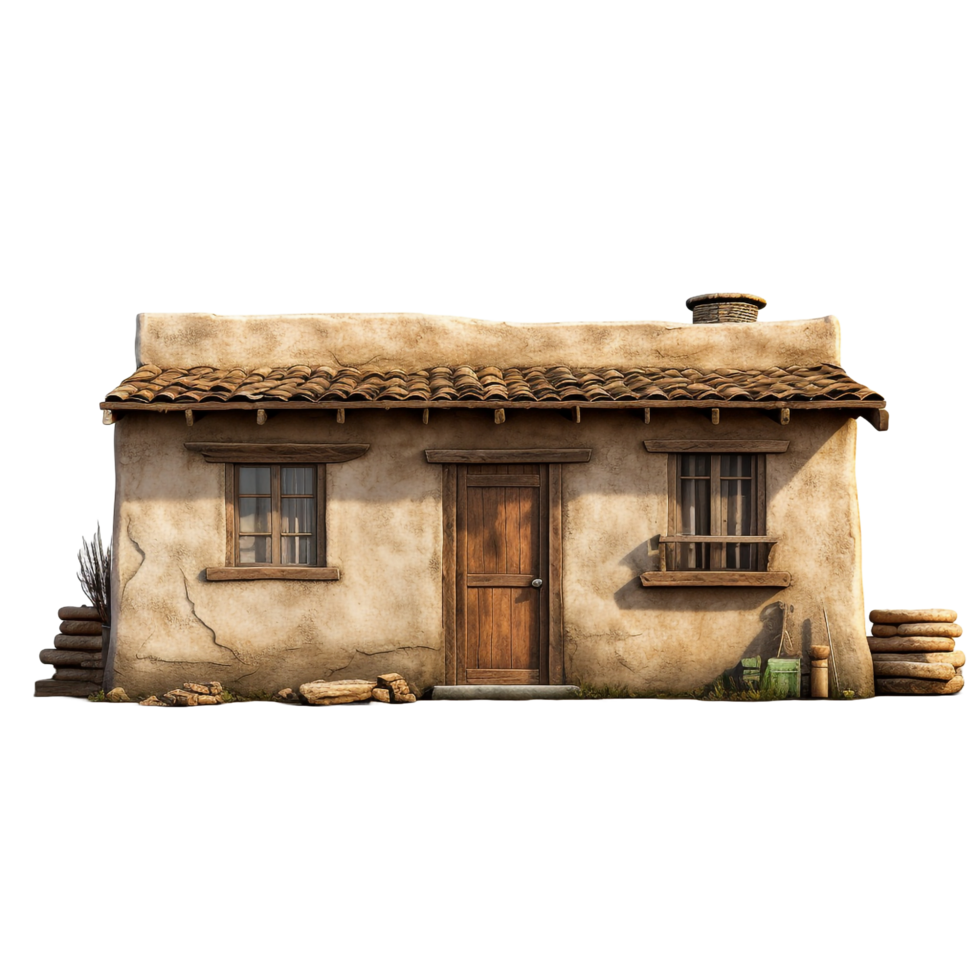 Adobe house isolated on transparent background png