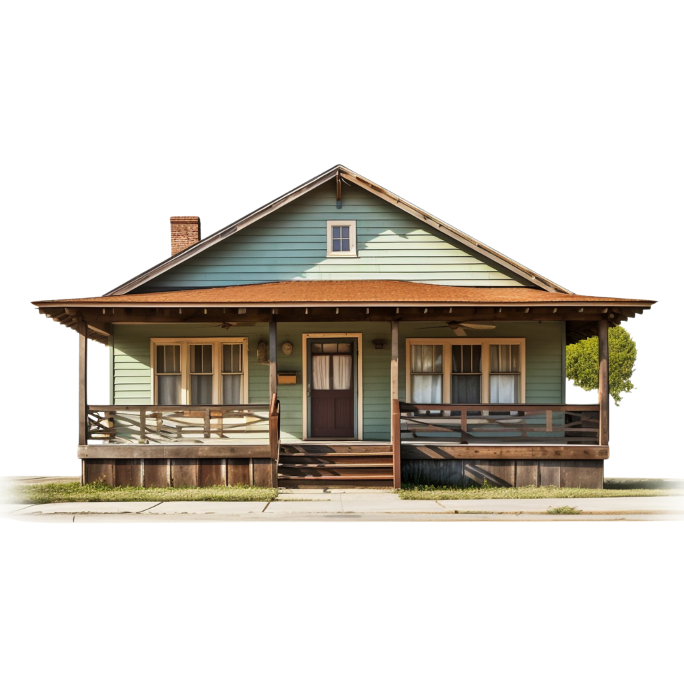 Bungalow house isolated on transparent background png