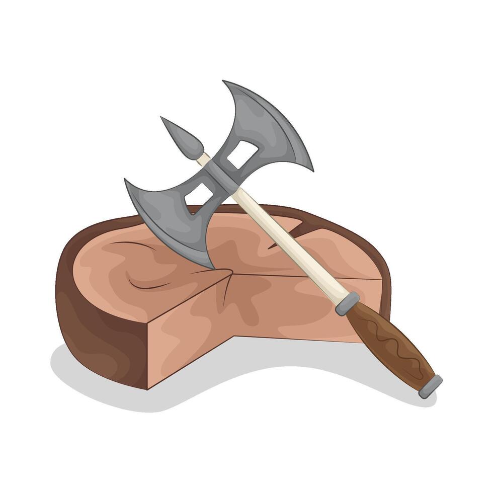 Illustration of wood axe vector