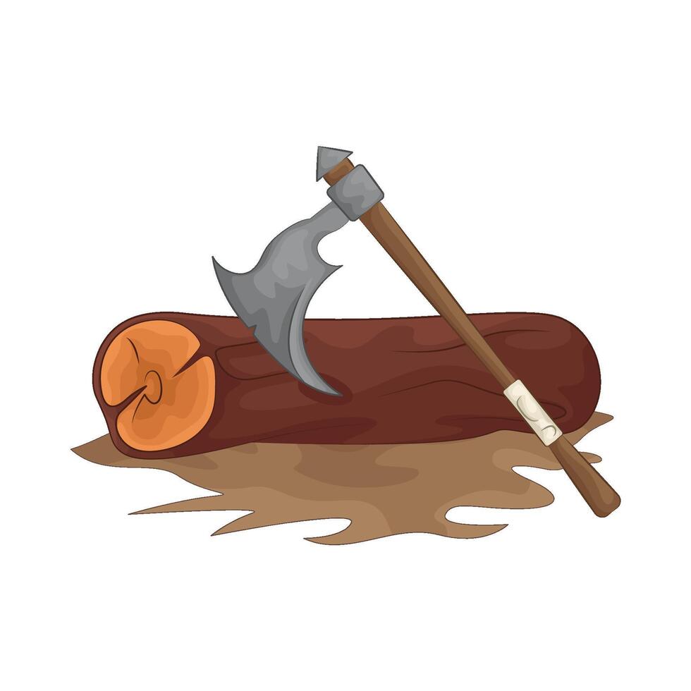 Illustration of wood axe vector