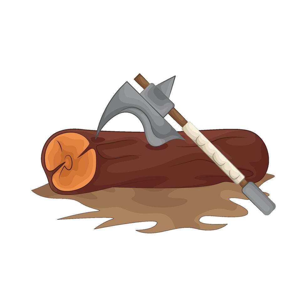 Illustration of wood axe vector