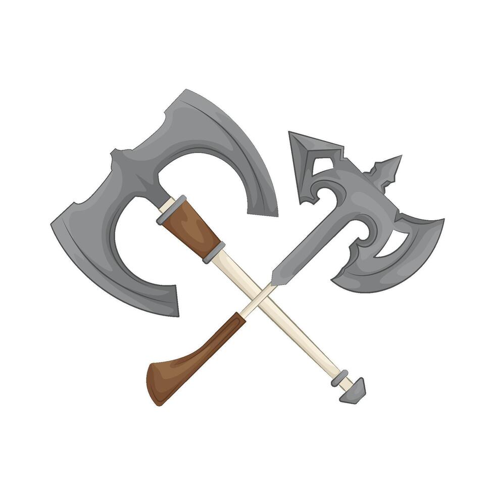 Illustration of crossed axe vector