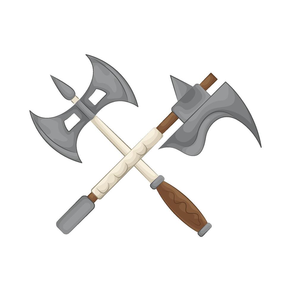 Illustration of crossed axe vector
