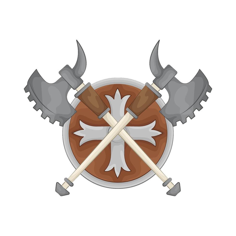 Illustration of crossed axe vector