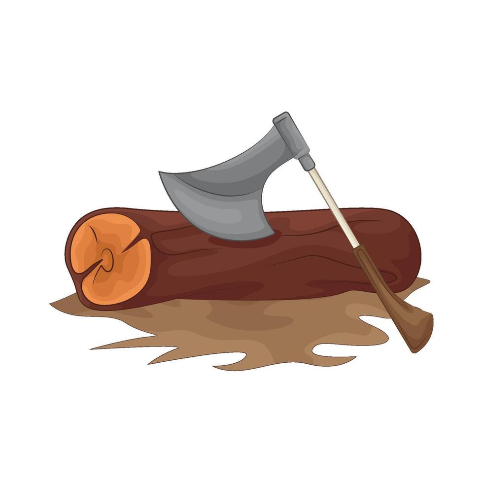 Illustration of wood axe vector