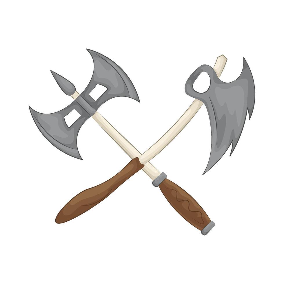 Illustration of crossed axe vector