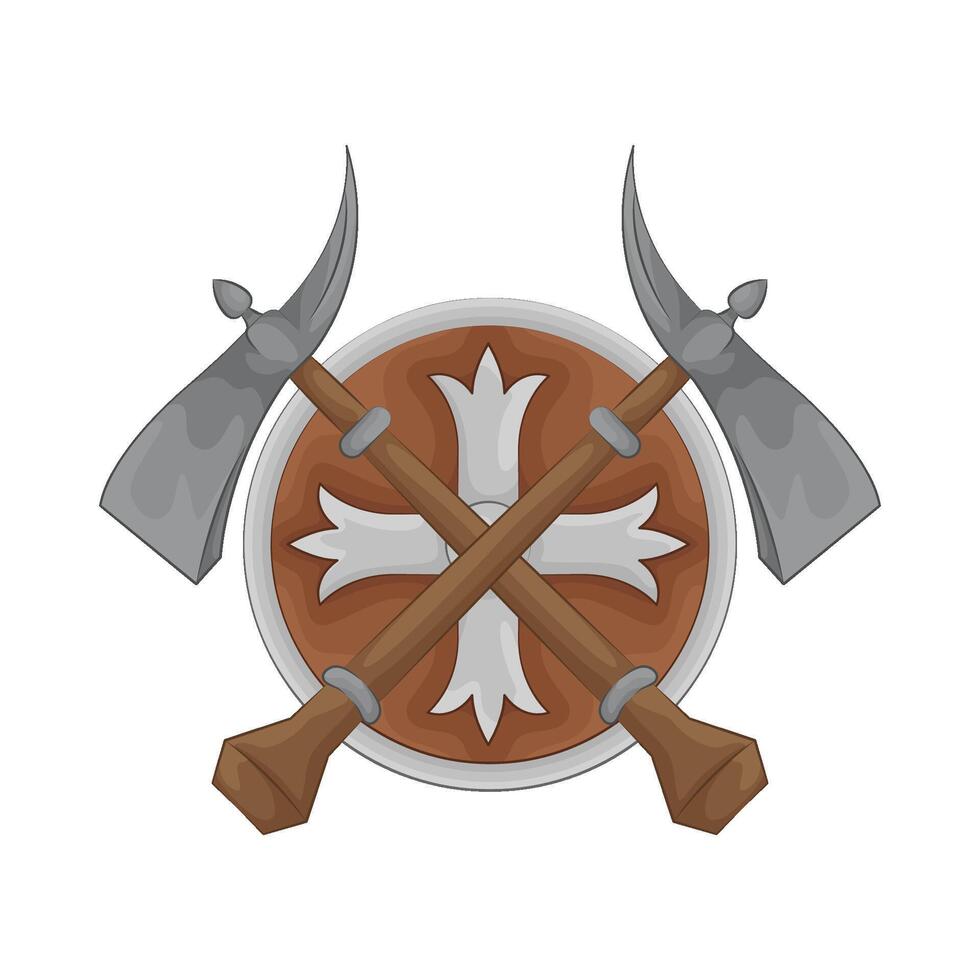 Illustration of crossed axe vector