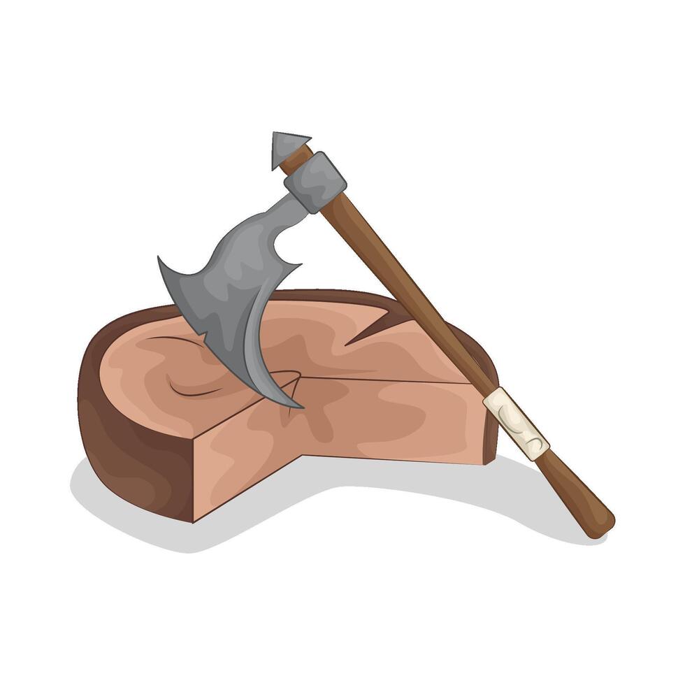 Illustration of wood axe vector