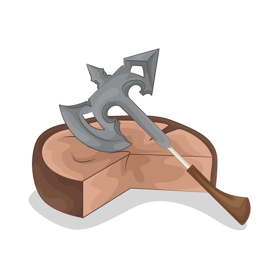 Illustration of wood axe vector