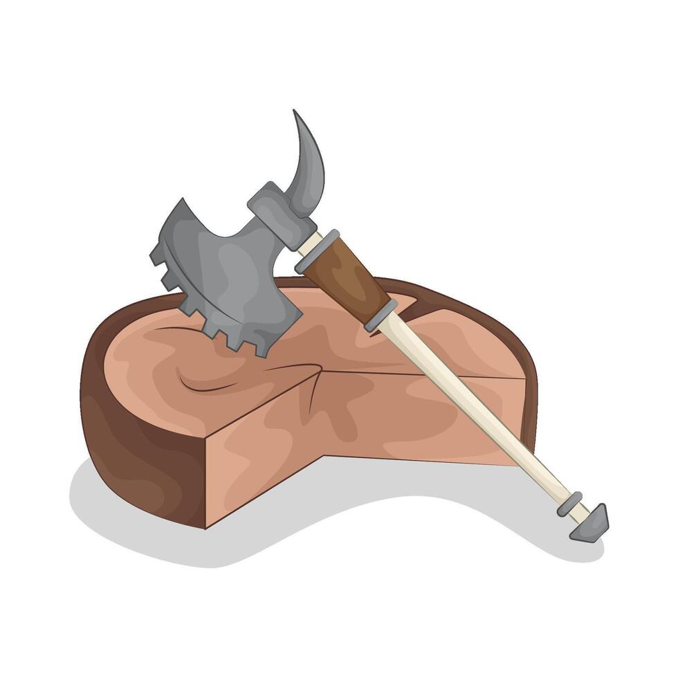 Illustration of wood axe vector