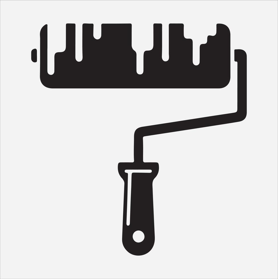 Paint roller icon illustration on White Background vector