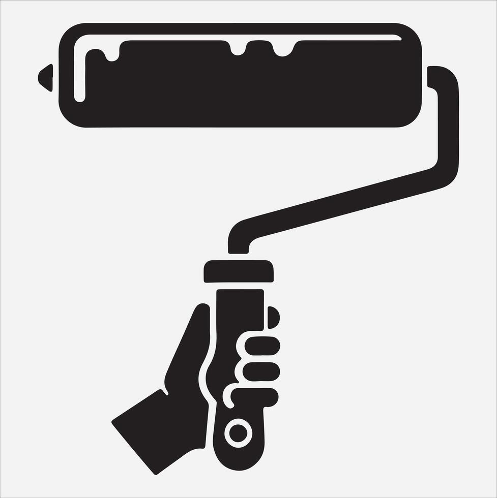 Paint roller icon illustration on White Background vector