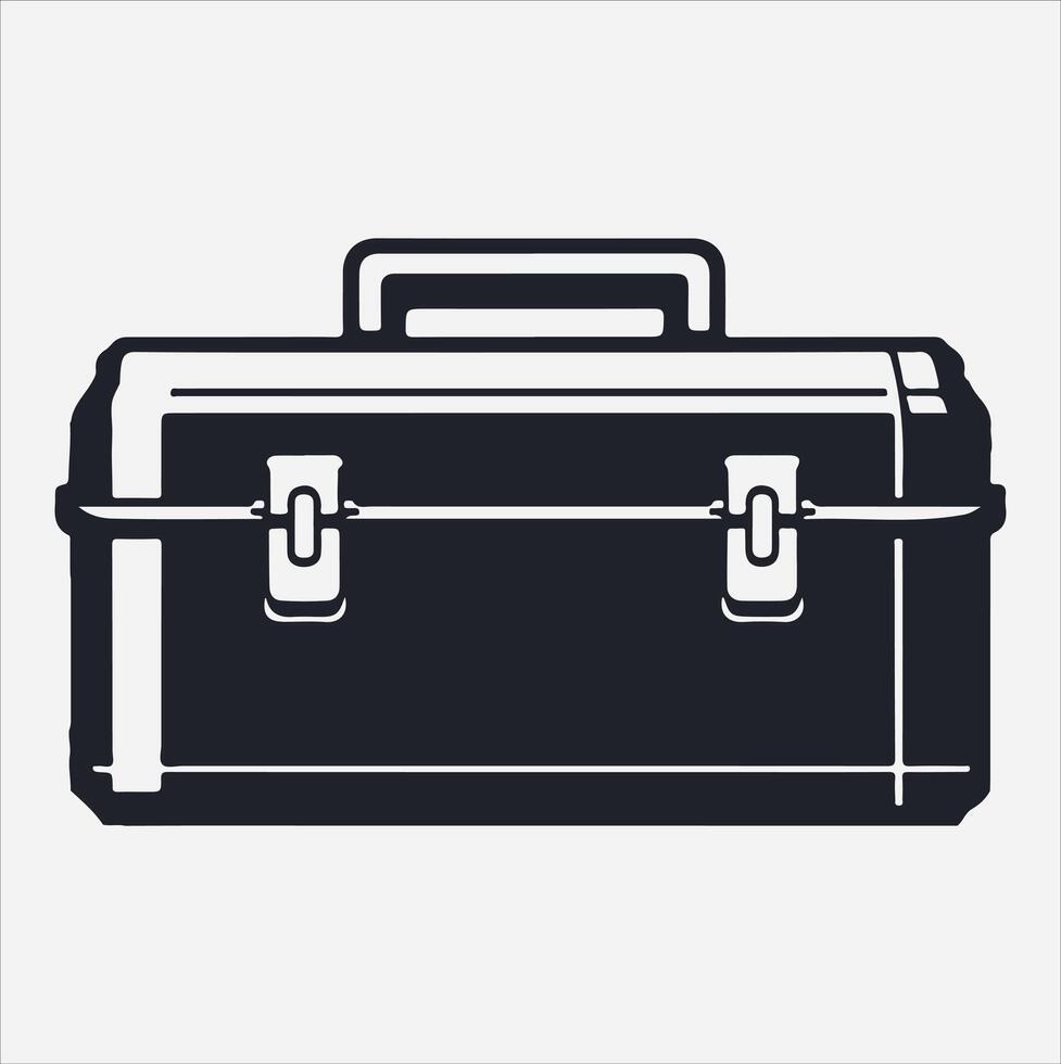 tool box silhouette illustration on White Background vector