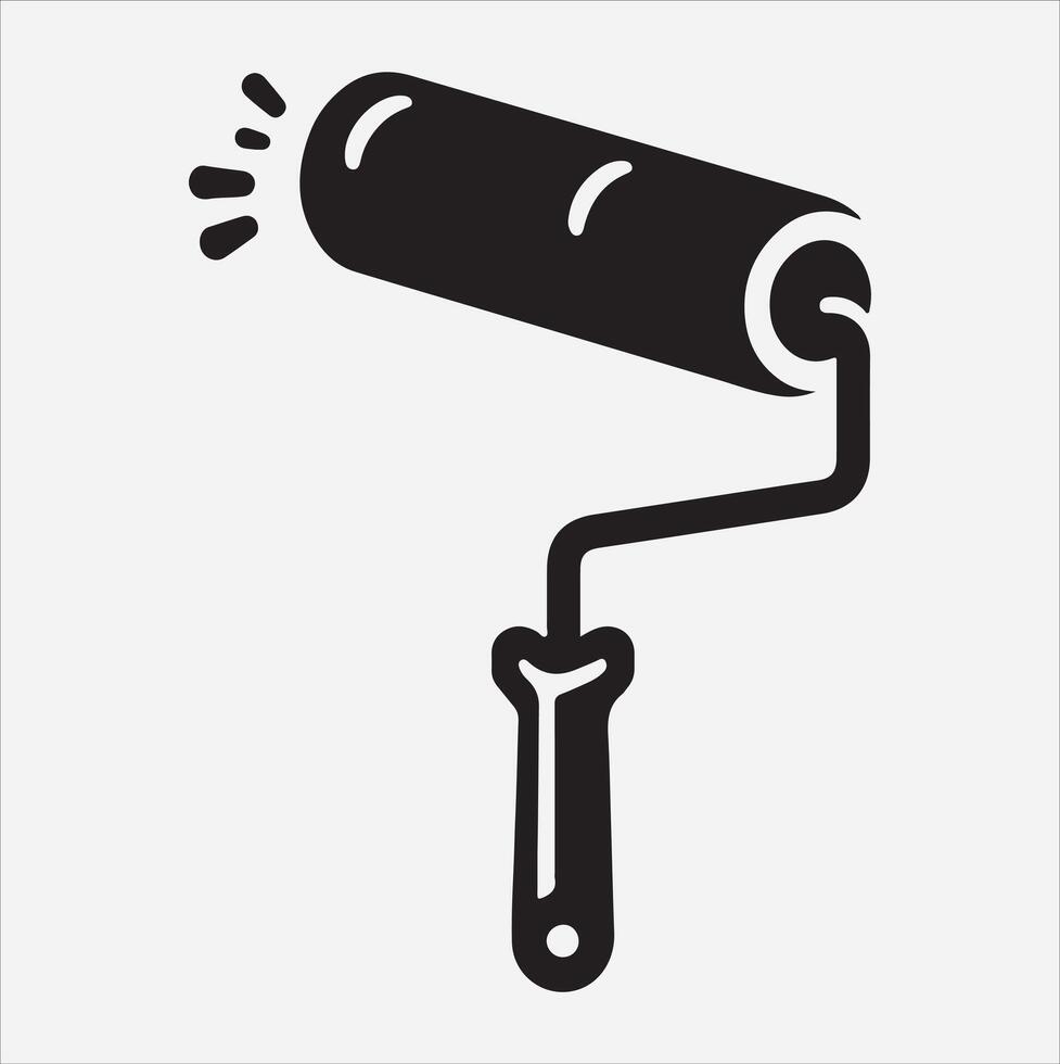 Paint roller icon illustration on White Background vector