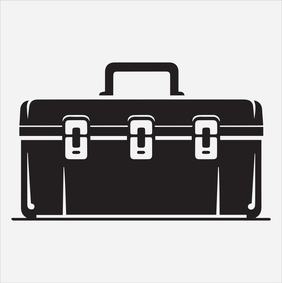tool box silhouette illustration on White Background vector