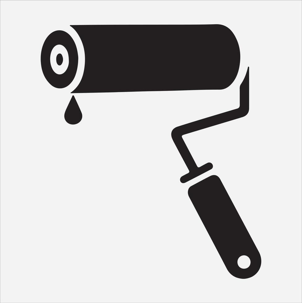 Paint roller icon illustration on White Background vector