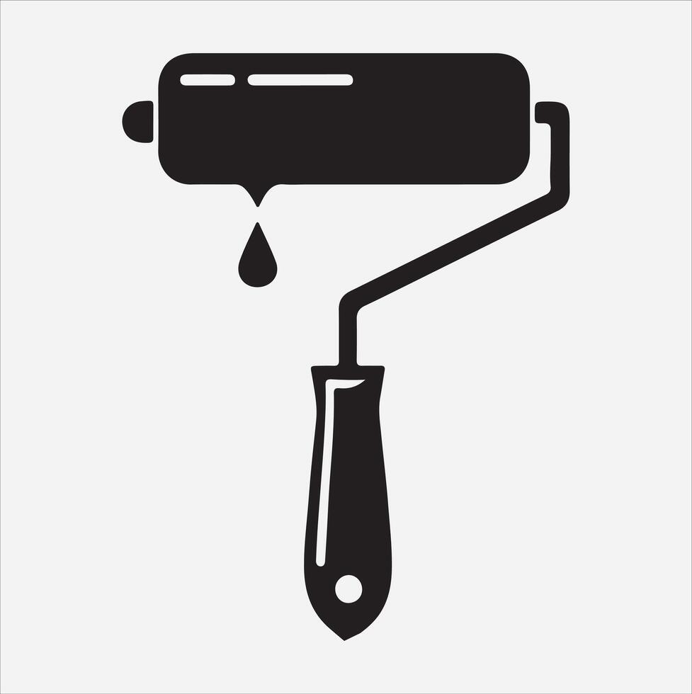 Paint roller icon illustration on White Background vector