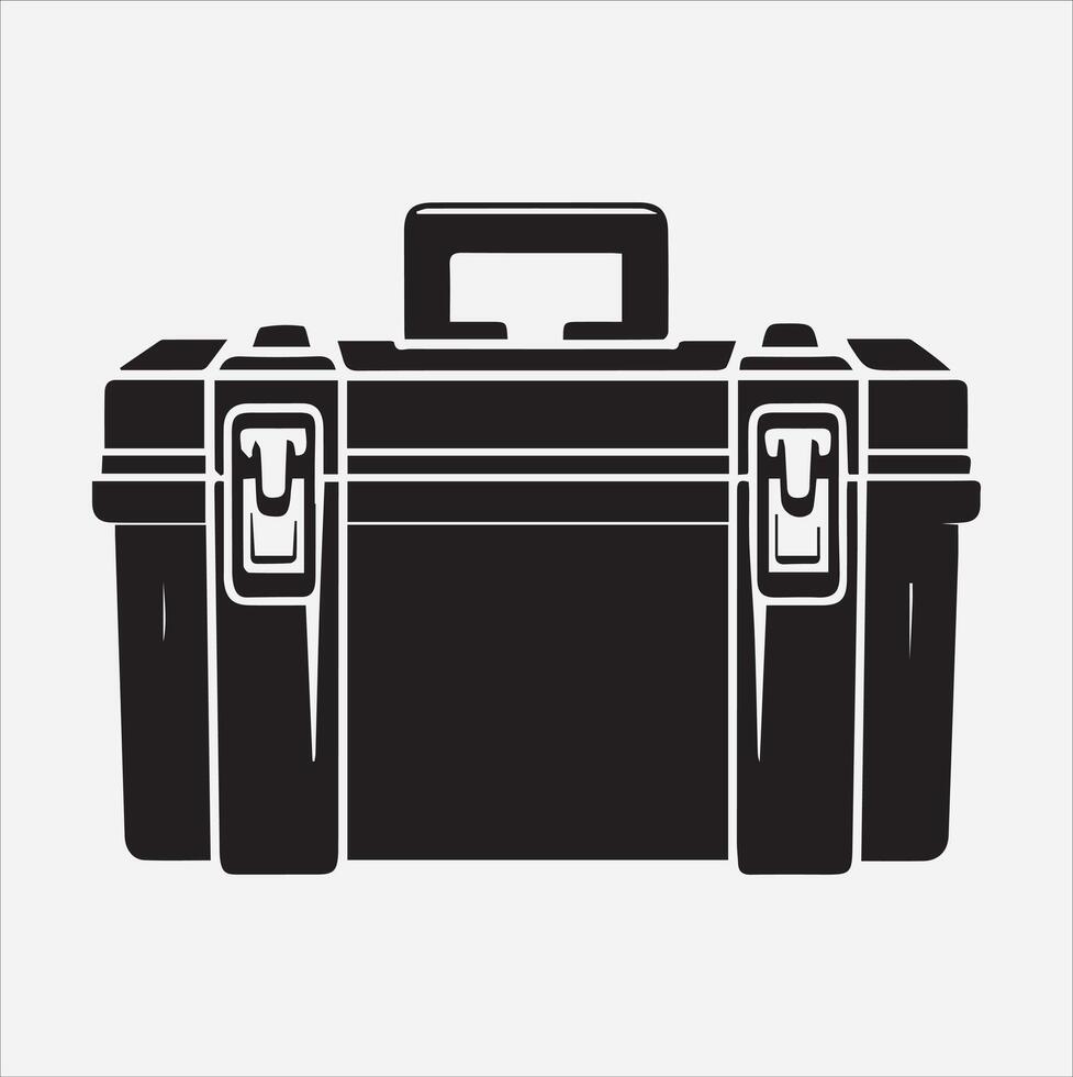 tool box silhouette illustration on White Background vector