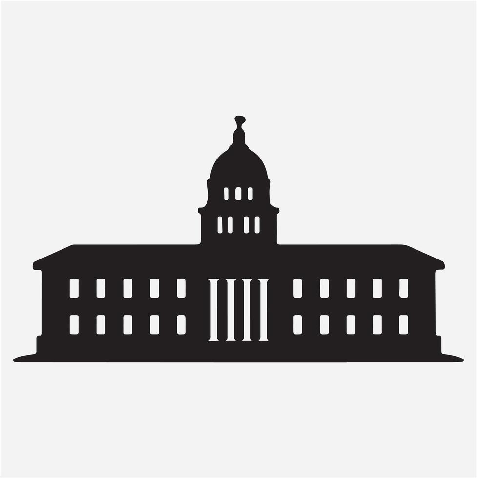 a university silhouette illustration on White Background vector