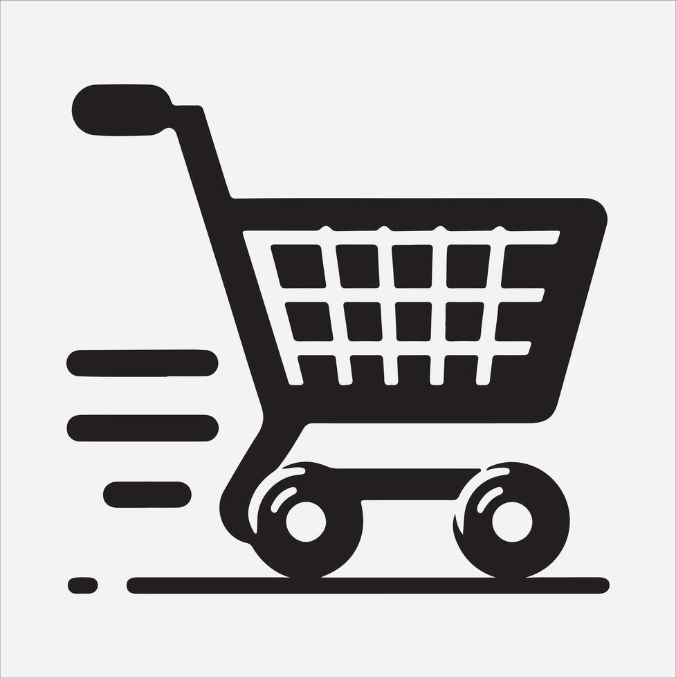 shopping cart silhouette illustration vector