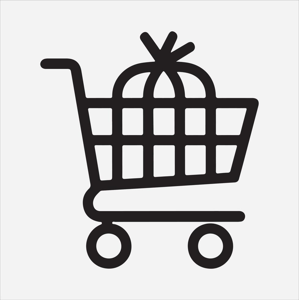 shopping cart silhouette illustration vector