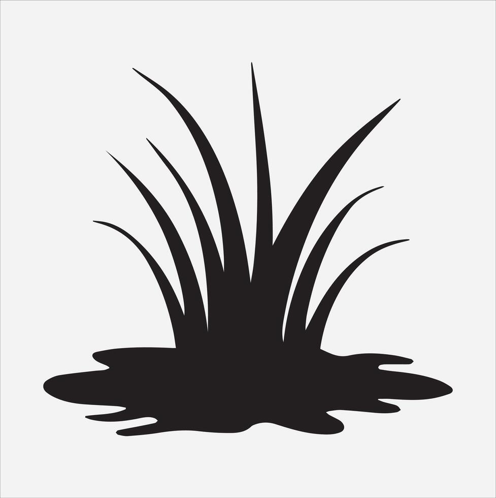 grass silhouette illustration on White Background vector