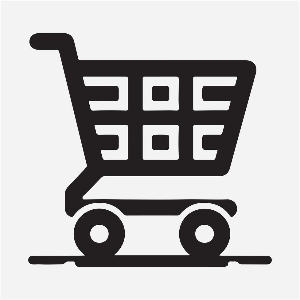 shopping cart silhouette illustration vector