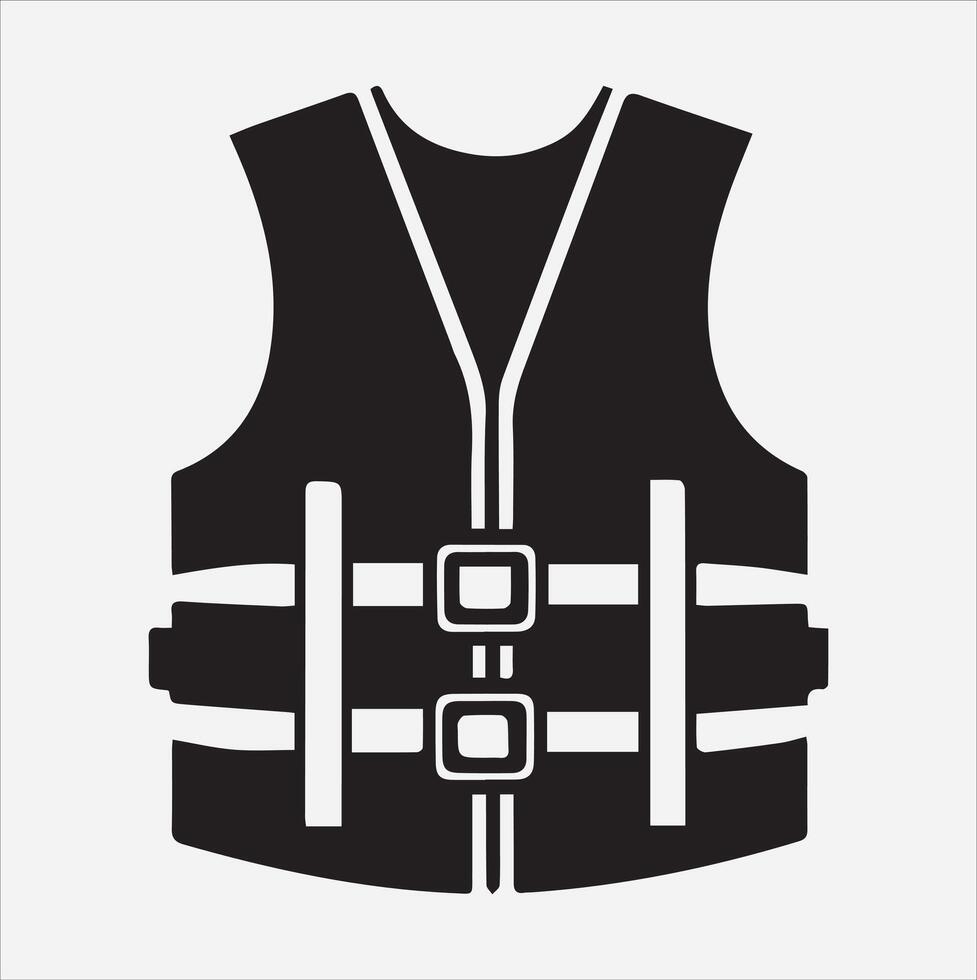 Life jacket icon silhouette on White Background vector