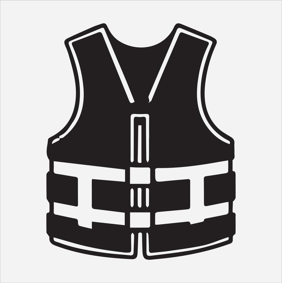Life jacket icon silhouette on White Background vector