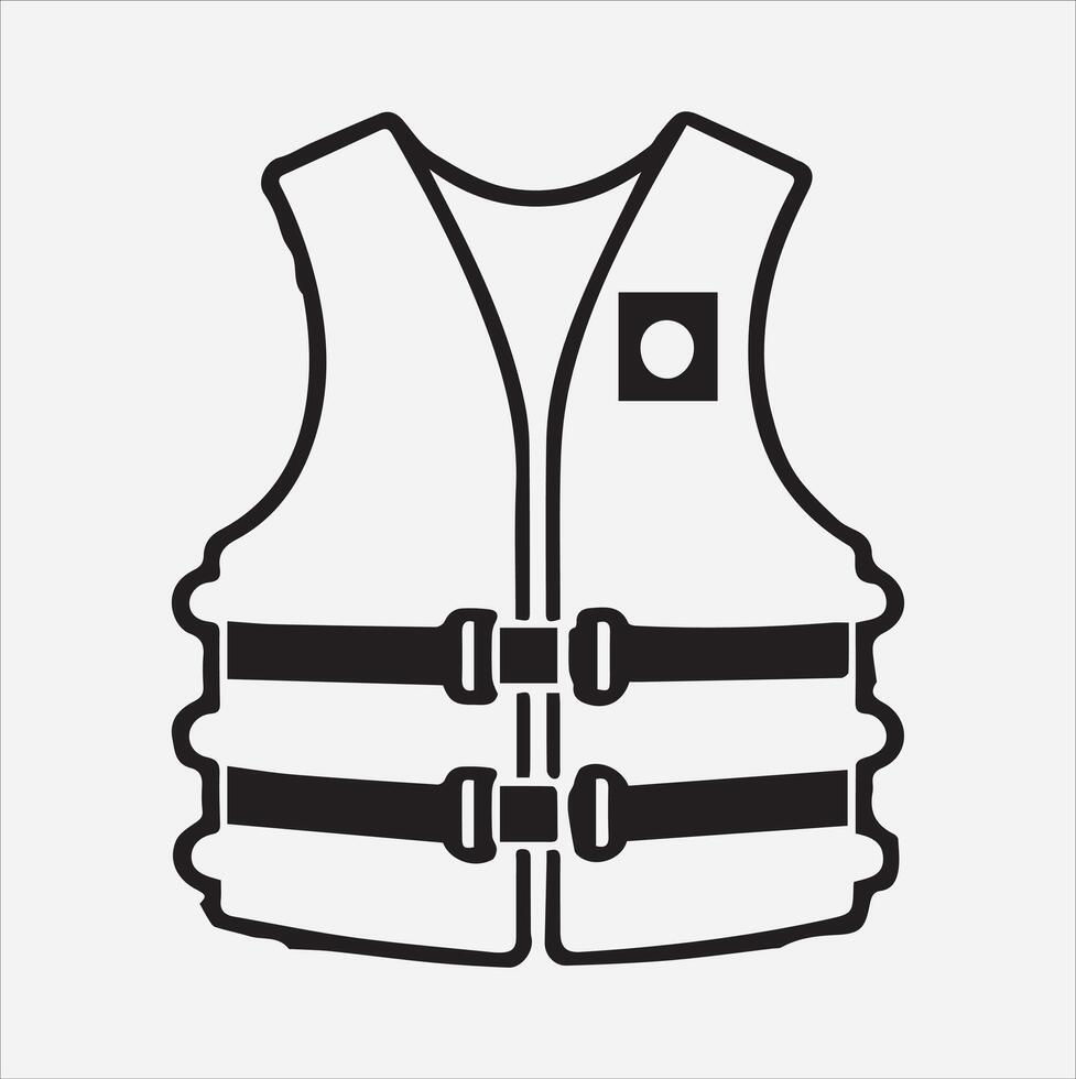 Life jacket icon silhouette on White Background vector