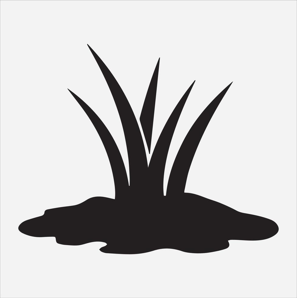 grass silhouette illustration on White Background vector